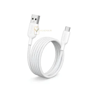کابل شارژ انکر 322 USB-A به USB-C سفید رنگ مناسب شارژ و انتقال اطلاعات