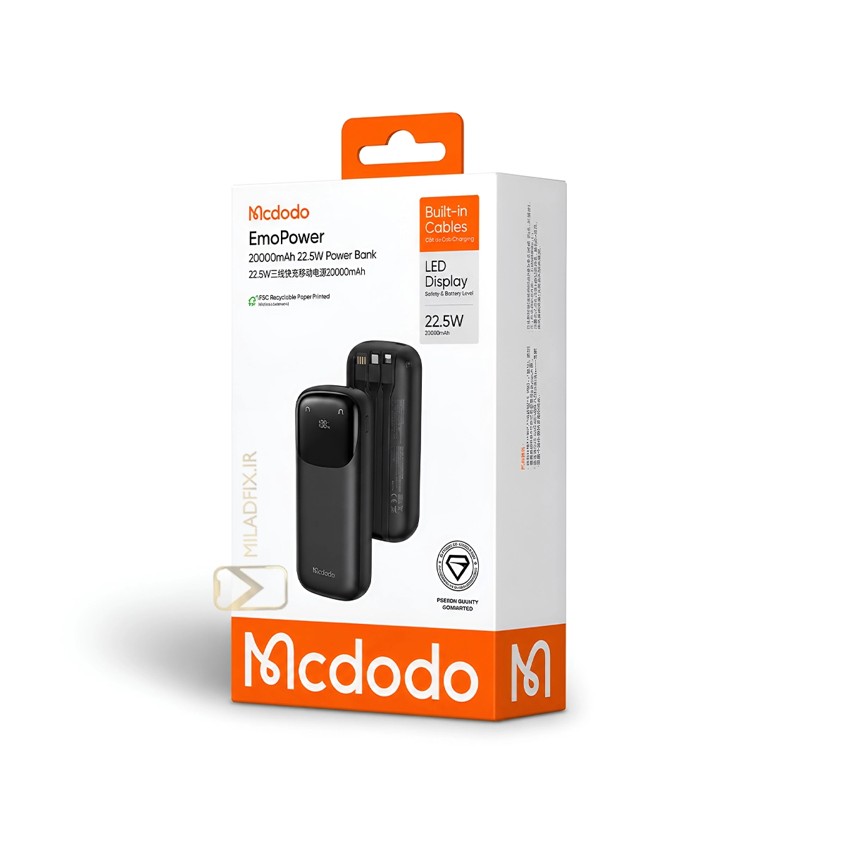 پاور بانک مک دودو 20000 میلیآمپرساعت 22.5 وات مدل MC-389 | Mcdodo MC-389 Power Bank 20000mAh