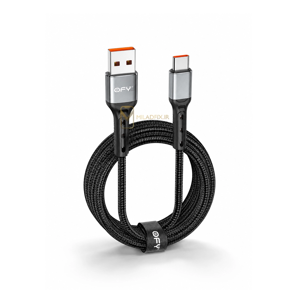 کابل شارژ و انتقال داده OFY مدل CA-19T USB به Type-C با طول 1 متر، پشتیبانی از شارژ سریع 5 آمپر، مناسب برای گوشی‌های سامسونگ، شیائومی، پوکو و سایر دستگاه‌های Type-C.