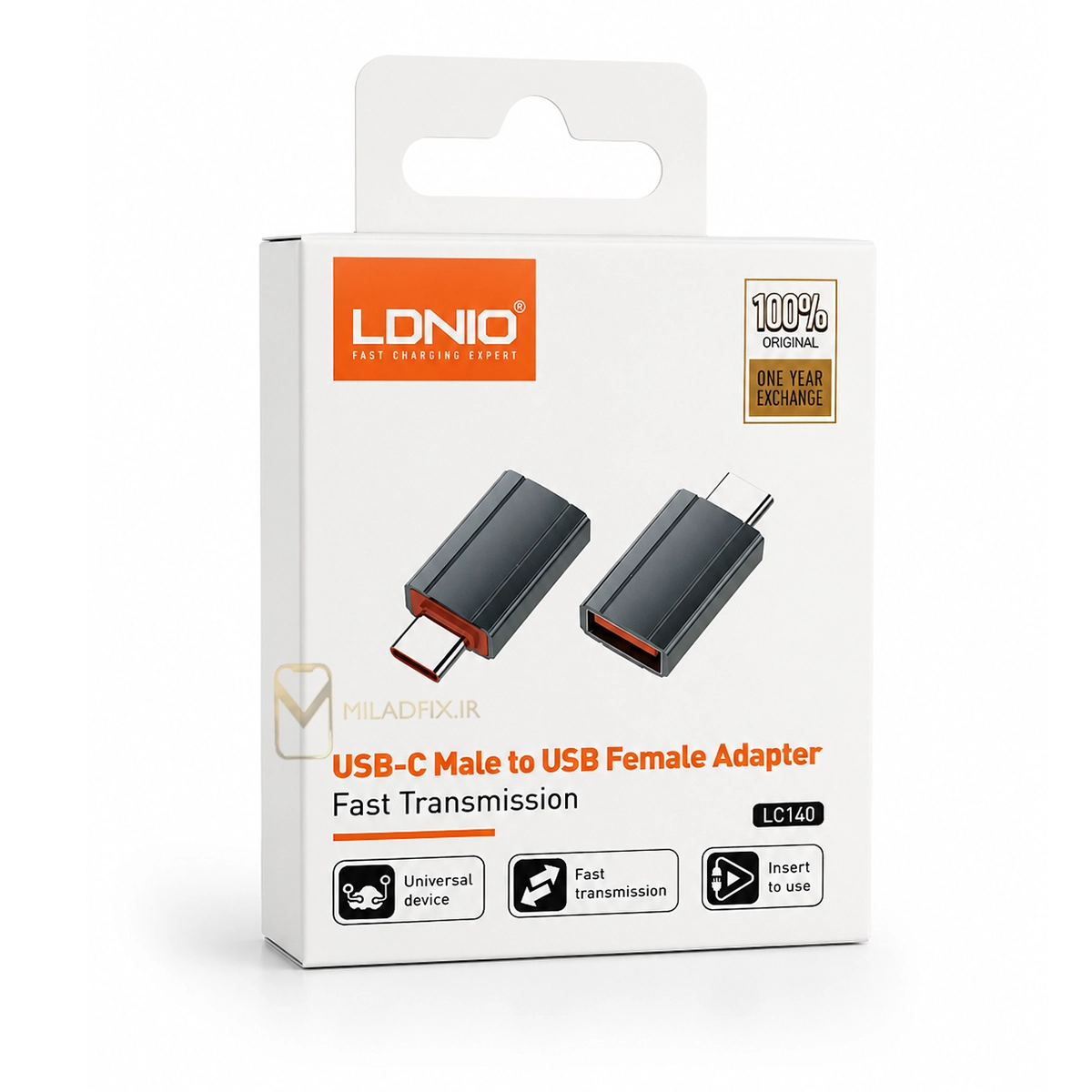 تبدیل USB-C نری به USB مادگی الدینیو مدل LC140 | مبدل Type-C به USB LDNIO